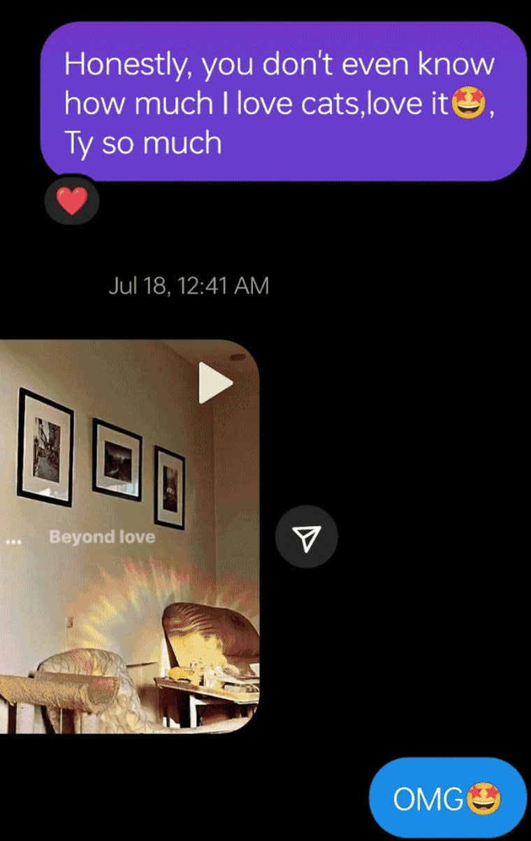 Customer message: you dont even know how much I love cats, love it, Ty so much