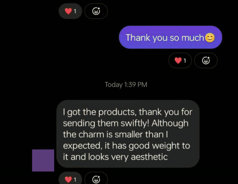 Customer message: thank you for sending them swiftly, it has good weight to it and looks very aesthetic